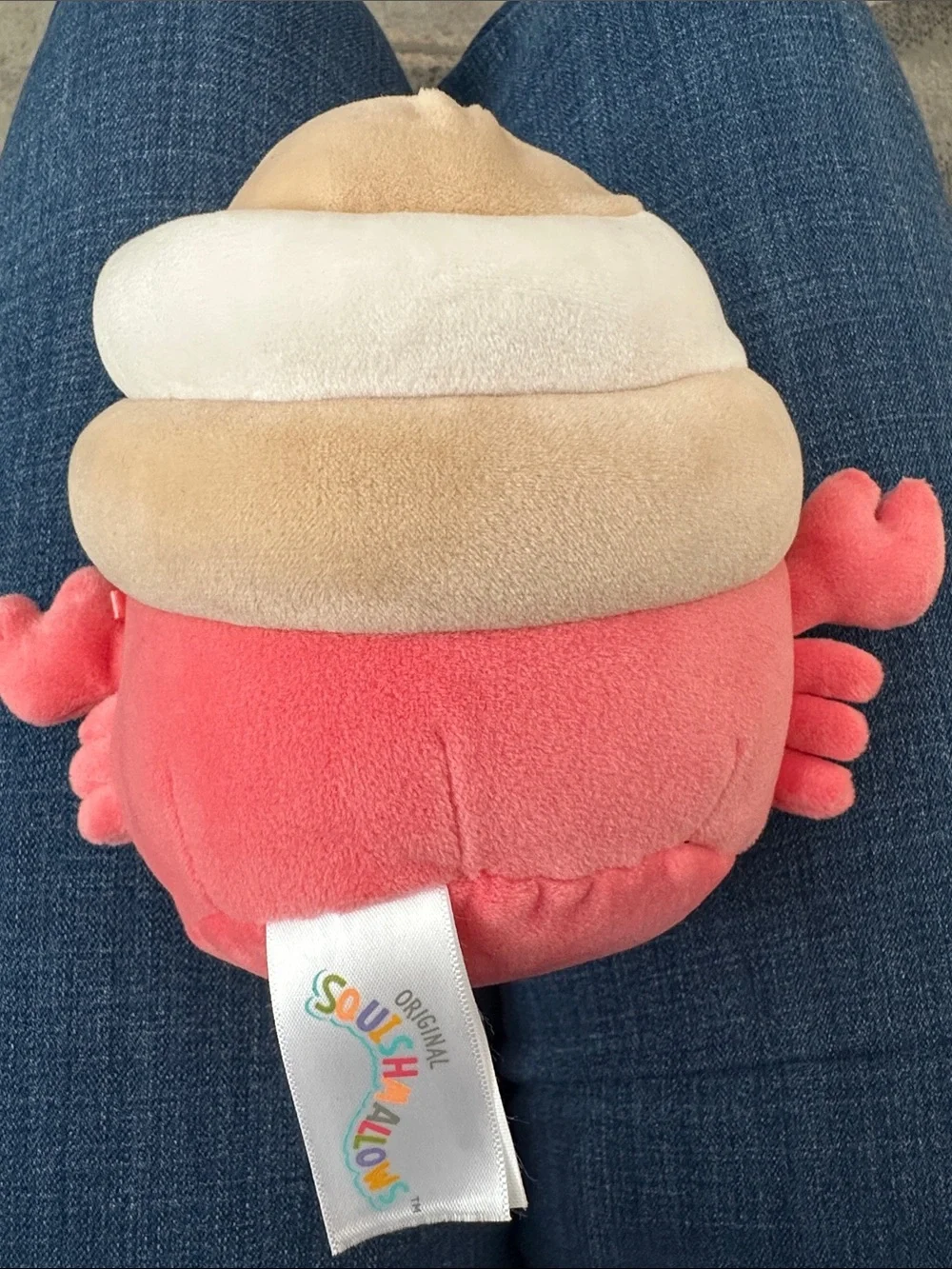 Squishmallow Indie the Hermit Crab Pink Crab Plush Toy - Soft Candy Colors. 7.5”